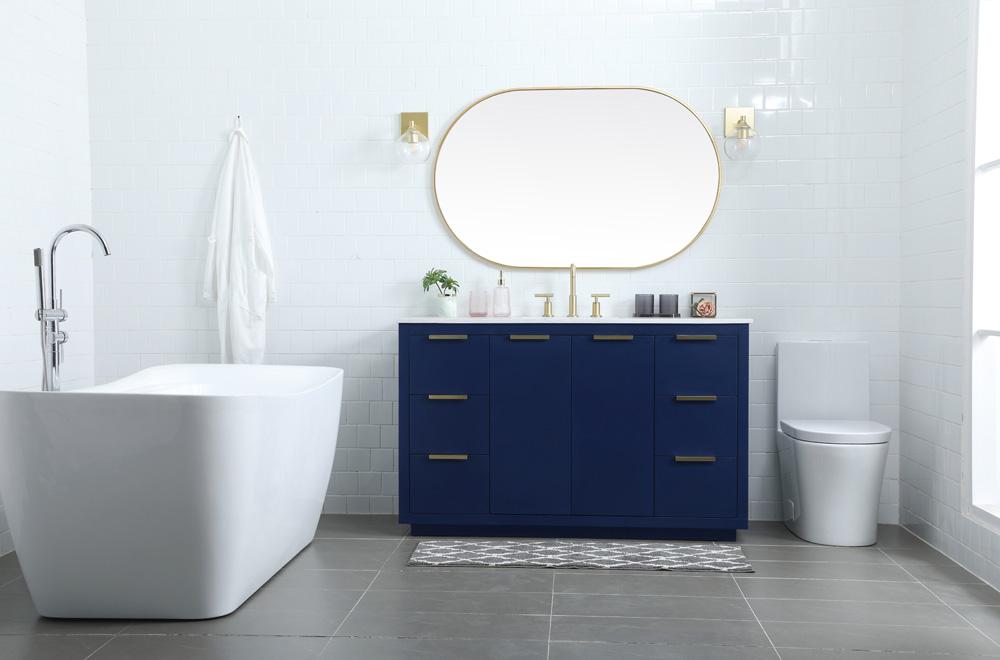 Elegant Furniture & Lighting - Blake 54 Inch SIngle Bathroom Vanity In Blue - VF19454BL veiw 5