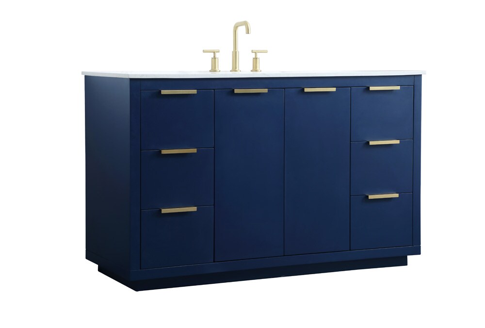 Elegant Furniture & Lighting - Blake 54 Inch SIngle Bathroom Vanity In Blue - VF19454BL veiw 8