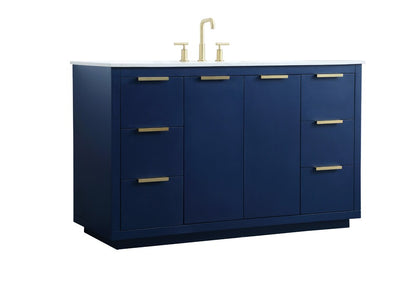 Elegant Furniture & Lighting - Blake 54 Inch SIngle Bathroom Vanity In Blue - VF19454BL veiw 8