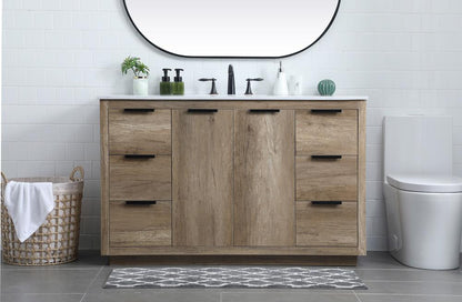 Elegant Furniture & Lighting - Blake 54 Inch SIngle Bathroom Vanity In Natural Oak - VF19454NT veiw 2