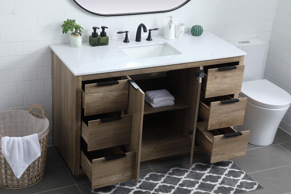 Elegant Furniture & Lighting - Blake 54 Inch SIngle Bathroom Vanity In Natural Oak - VF19454NT veiw 4