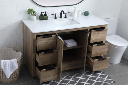 Elegant Furniture & Lighting - Blake 54 Inch SIngle Bathroom Vanity In Natural Oak - VF19454NT veiw 4