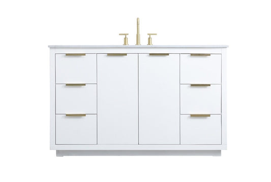 Elegant Furniture & Lighting - Blake 54 Inch SIngle Bathroom Vanity In White - VF19454WH veiw 1