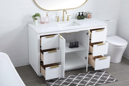 Elegant Furniture & Lighting - Blake 54 Inch SIngle Bathroom Vanity In White - VF19454WH veiw 4