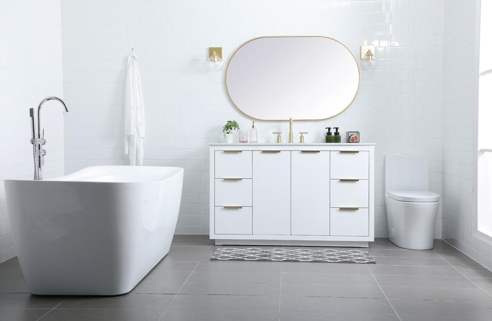 Elegant Furniture & Lighting - Blake 54 Inch SIngle Bathroom Vanity In White - VF19454WH veiw 5