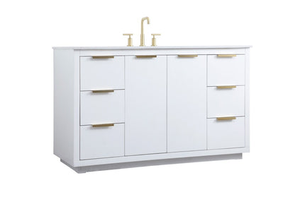 Elegant Furniture & Lighting - Blake 54 Inch SIngle Bathroom Vanity In White - VF19454WH veiw 8