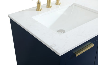 Elegant Furniture & Lighting - Blake 60 inch double bathroom vanity in blue - VF19460DBL veiw 4