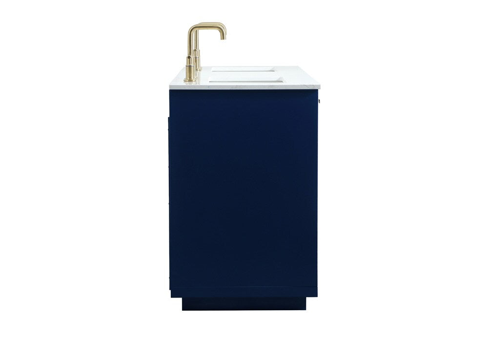 Elegant Furniture & Lighting - Blake 60 inch double bathroom vanity in blue - VF19460DBL veiw 7