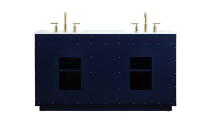 Elegant Furniture & Lighting - Blake 60 inch double bathroom vanity in blue - VF19460DBL veiw 8