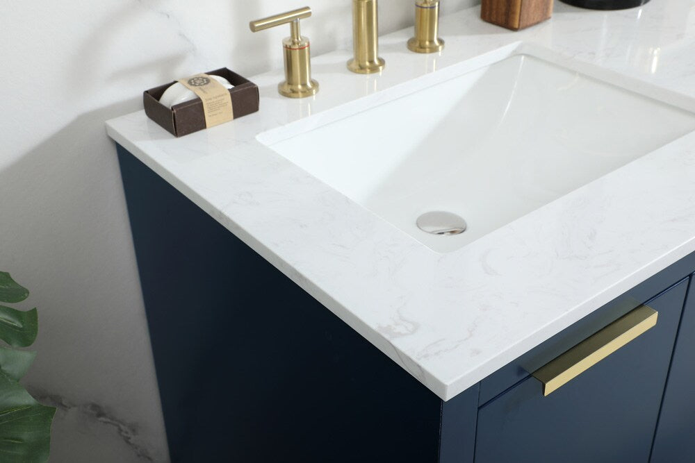Elegant Furniture & Lighting - Blake 60 inch double bathroom vanity in blue - VF19460DBL veiw 12