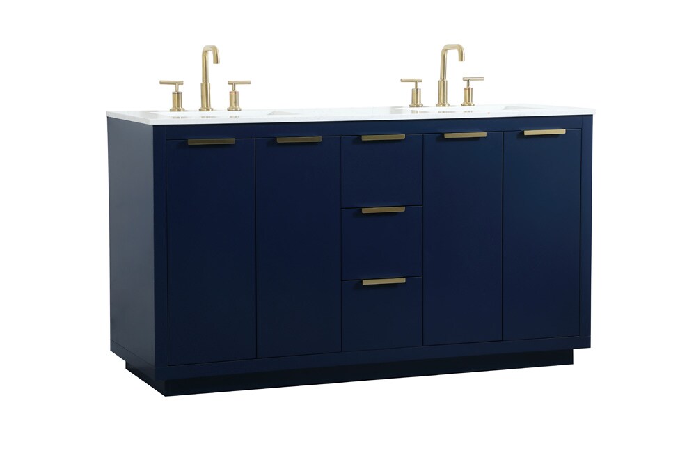 Elegant Furniture & Lighting - Blake 60 inch double bathroom vanity in blue - VF19460DBL veiw 14