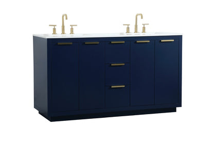 Elegant Furniture & Lighting - Blake 60 inch double bathroom vanity in blue - VF19460DBL veiw 14