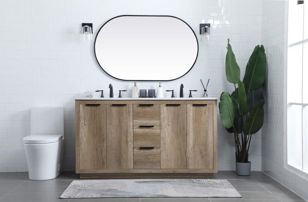 Elegant Furniture & Lighting - Blake 60 Inch Double Bathroom Vanity In Natural Oak - VF19460DNT veiw 5