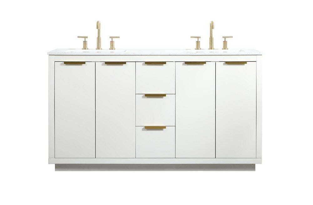 Elegant Furniture & Lighting - Blake 60 inch double bathroom vanity in white - VF19460DWH veiw 1