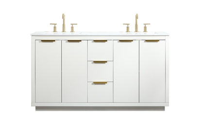 Elegant Furniture & Lighting - Blake 60 inch double bathroom vanity in white - VF19460DWH veiw 1