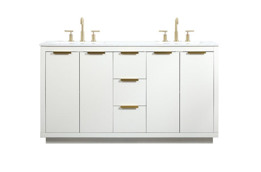 Elegant Furniture & Lighting - Blake 60 inch double bathroom vanity in white - VF19460DWH veiw 1