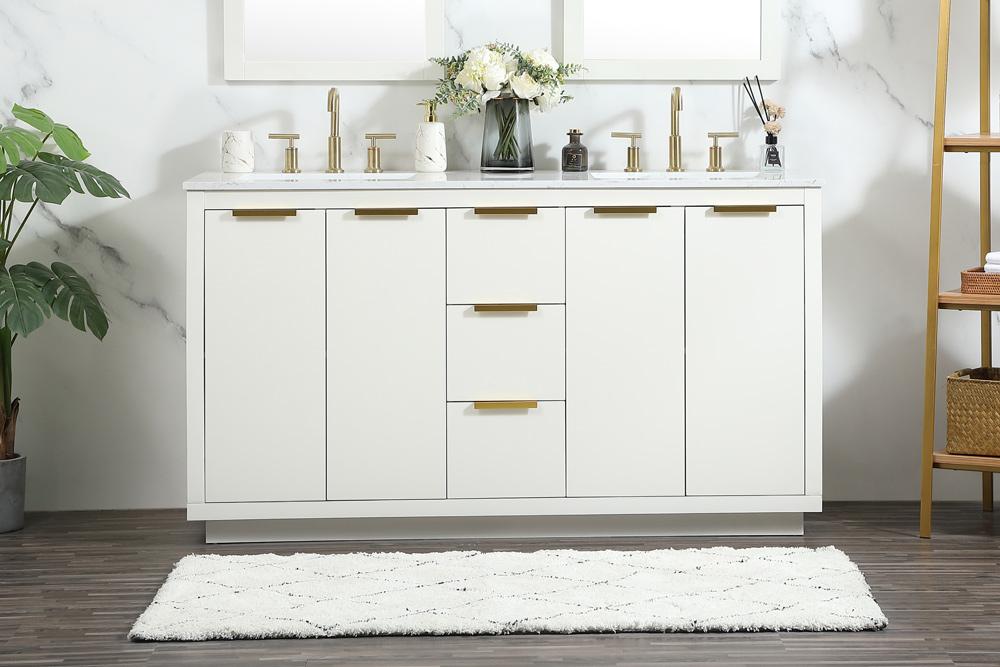 Elegant Furniture & Lighting - Blake 60 inch double bathroom vanity in white - VF19460DWH veiw 2