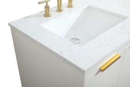 Elegant Furniture & Lighting - Blake 60 inch double bathroom vanity in white - VF19460DWH veiw 4