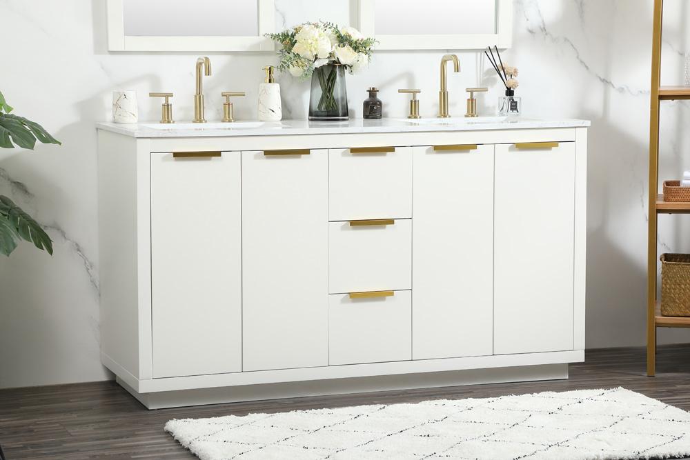 Elegant Furniture & Lighting - Blake 60 inch double bathroom vanity in white - VF19460DWH veiw 9