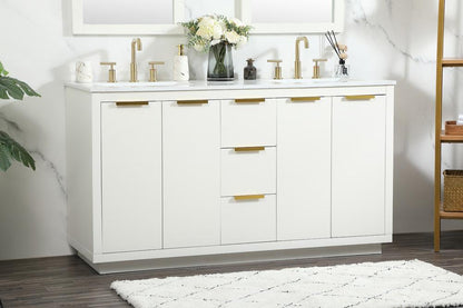 Elegant Furniture & Lighting - Blake 60 inch double bathroom vanity in white - VF19460DWH veiw 9