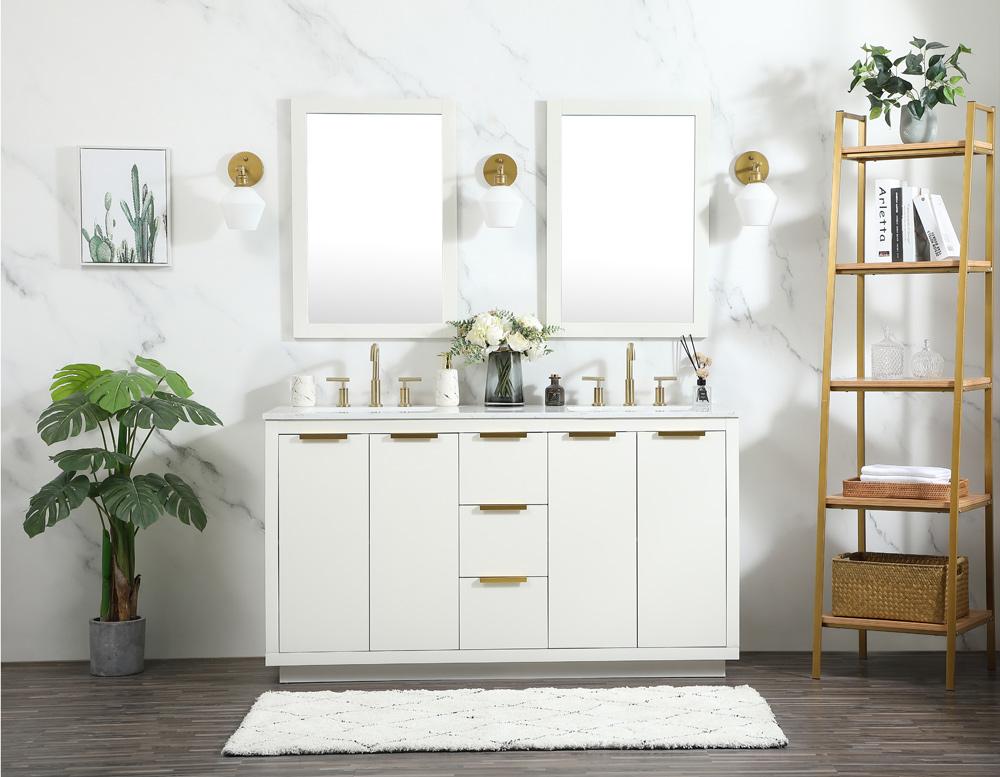Elegant Furniture & Lighting - Blake 60 inch double bathroom vanity in white - VF19460DWH veiw 11