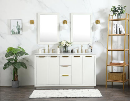 Elegant Furniture & Lighting - Blake 60 inch double bathroom vanity in white - VF19460DWH veiw 11