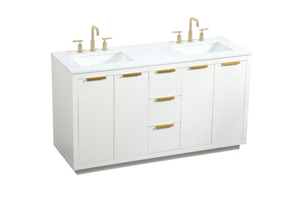 Elegant Furniture & Lighting - Blake 60 inch double bathroom vanity in white - VF19460DWH veiw 15