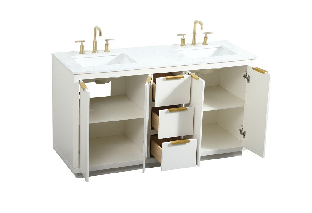 Elegant Furniture & Lighting - Blake 60 inch double bathroom vanity in white - VF19460DWH veiw 16