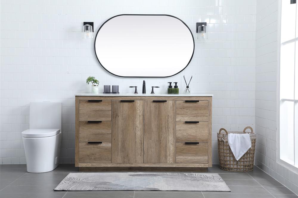 Elegant Furniture & Lighting - Blake 60 Inch SIngle Bathroom Vanity In Natural Oak - VF19460NT veiw 5