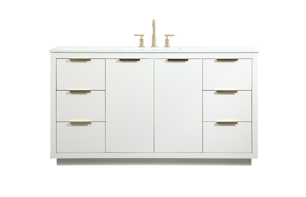Elegant Furniture & Lighting - Blake 60 inch Single bathroom vanity in white - VF19460WH veiw 1