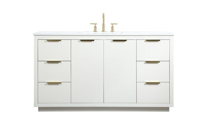 Elegant Furniture & Lighting - Blake 60 inch Single bathroom vanity in white - VF19460WH veiw 1