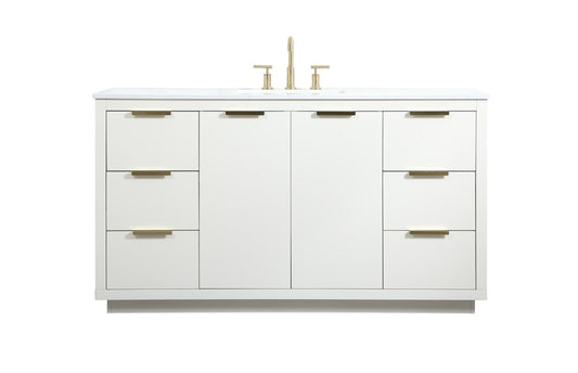 Elegant Furniture & Lighting - Blake 60 inch Single bathroom vanity in white - VF19460WH veiw 1