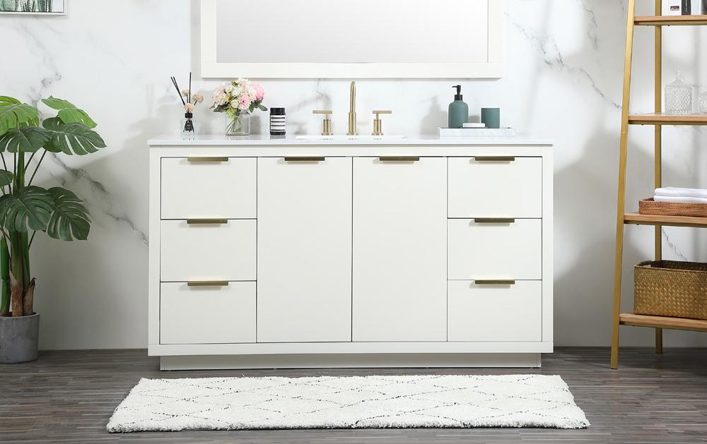 Elegant Furniture & Lighting - Blake 60 inch Single bathroom vanity in white - VF19460WH veiw 2