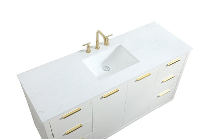 Elegant Furniture & Lighting - Blake 60 inch Single bathroom vanity in white - VF19460WH veiw 3