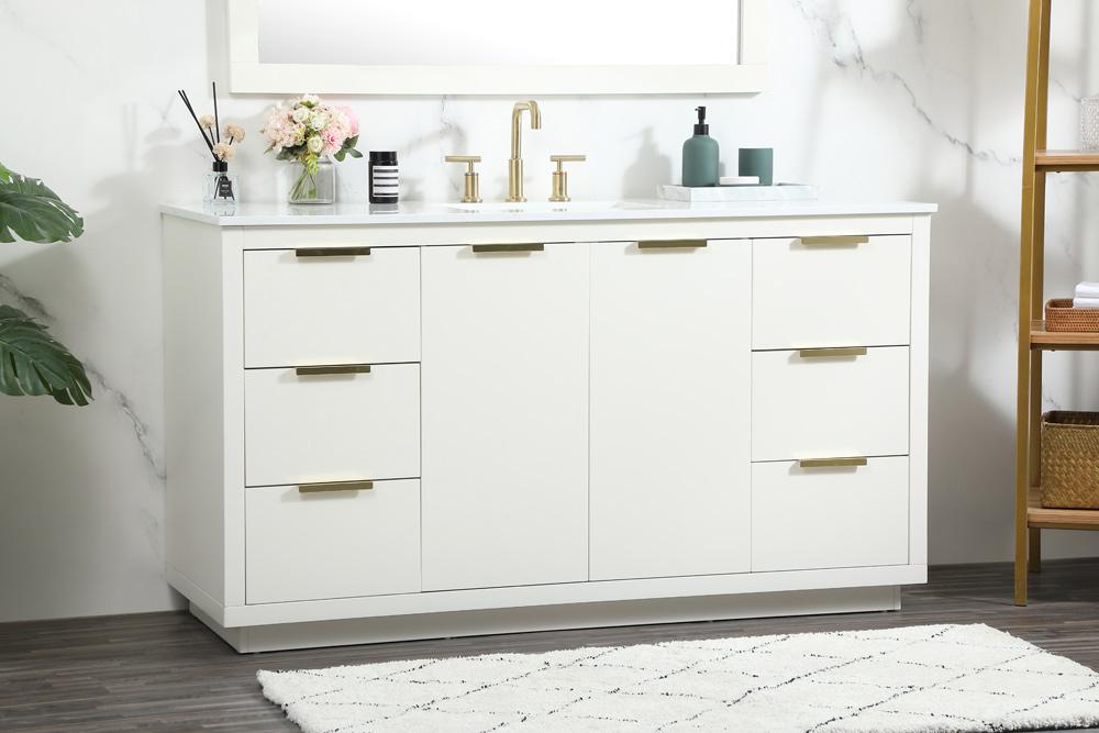 Elegant Furniture & Lighting - Blake 60 inch Single bathroom vanity in white - VF19460WH veiw 9