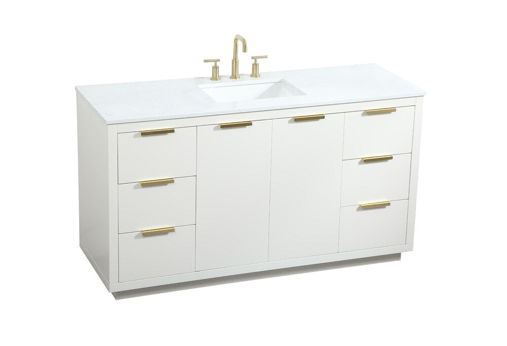 Elegant Furniture & Lighting - Blake 60 inch Single bathroom vanity in white - VF19460WH veiw 15