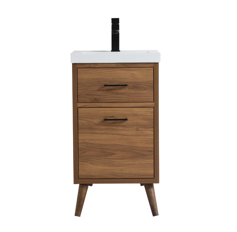 Elegant Furniture & Lighting - Boise 18 inch bathroom vanity in walnut brown - VF41018WB veiw 1