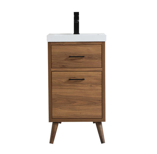 Elegant Furniture & Lighting - Boise 18 inch bathroom vanity in walnut brown - VF41018WB veiw 1