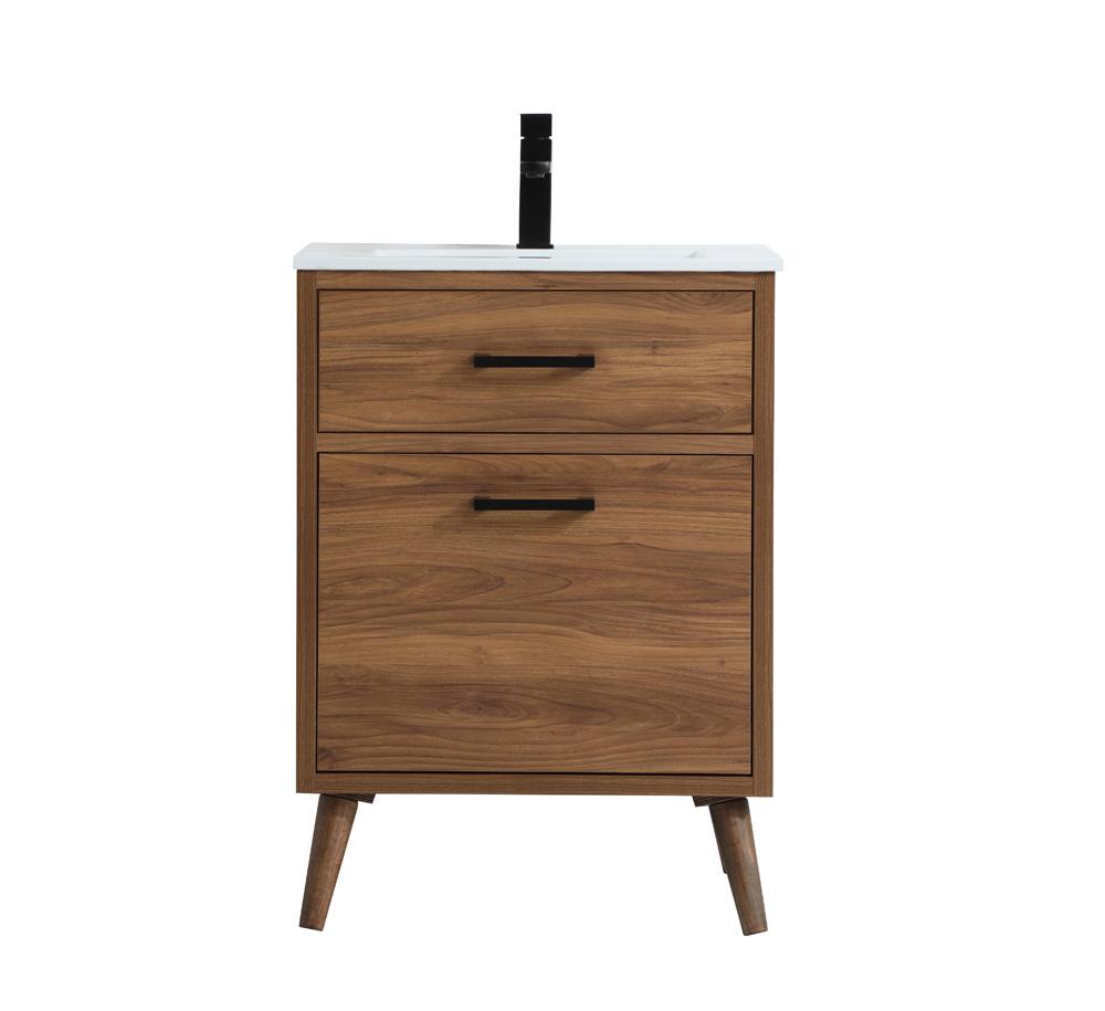 Elegant Furniture & Lighting - Boise 24 inch bathroom vanity in walnut brown - VF41024WB veiw 1