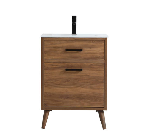Elegant Furniture & Lighting - Boise 24 inch bathroom vanity in walnut brown - VF41024WB veiw 1