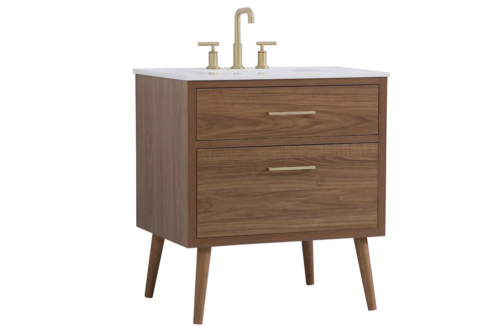 Elegant Furniture & Lighting - Boise 30 inch bathroom vanity in Walnut Brown - VF41030WB veiw 1