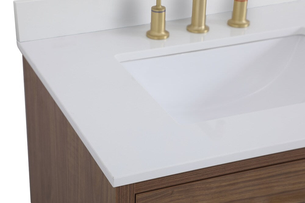 Elegant Furniture & Lighting - Boise 30 inch bathroom Vanity in Walnut Brown with Backsplash - VF41030WB-BS veiw 4