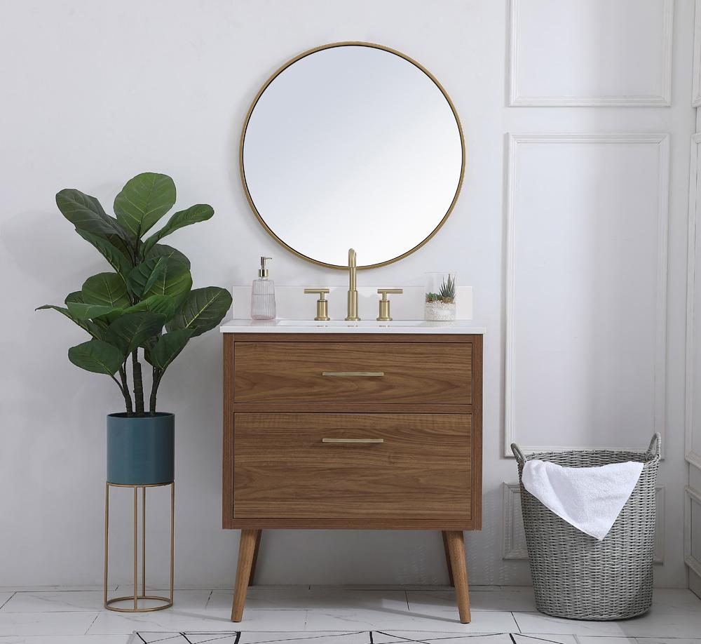 Elegant Furniture & Lighting - Boise 30 inch bathroom Vanity in Walnut Brown with Backsplash - VF41030WB-BS veiw 10