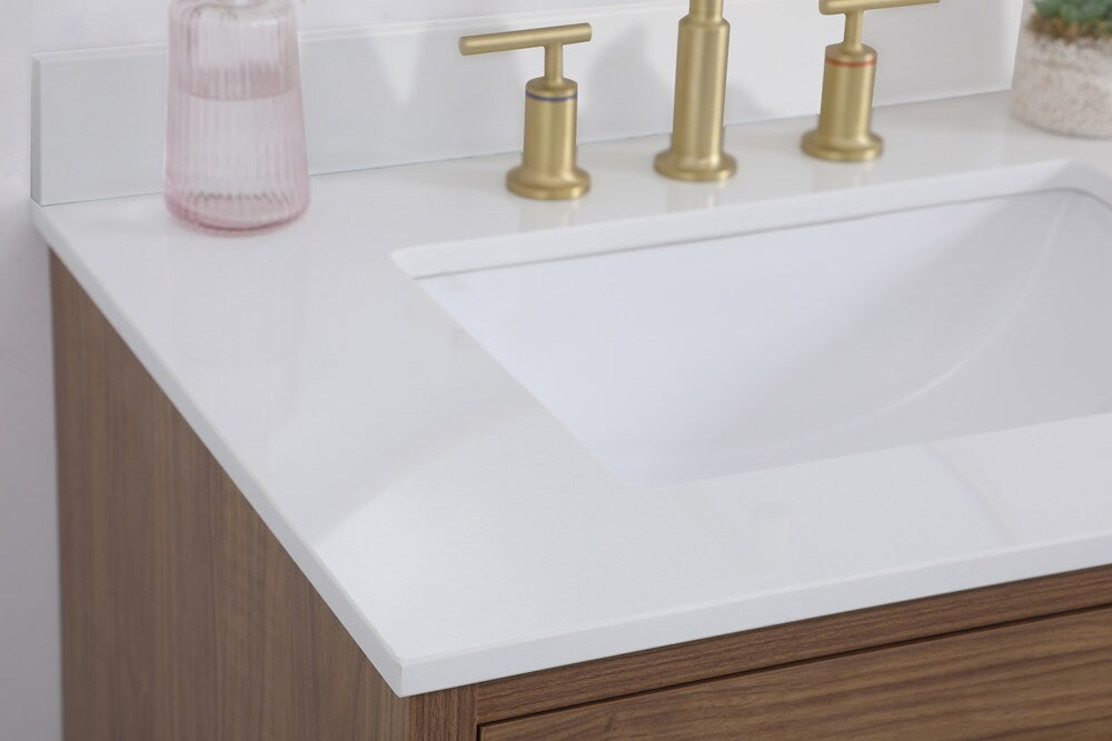 Elegant Furniture & Lighting - Boise 30 inch bathroom Vanity in Walnut Brown with Backsplash - VF41030WB-BS veiw 11