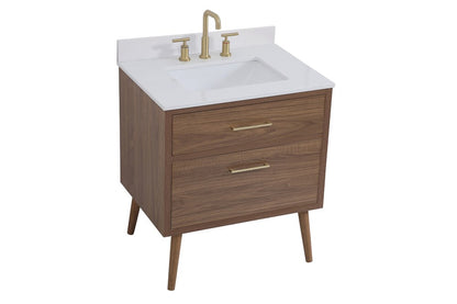 Elegant Furniture & Lighting - Boise 30 inch bathroom Vanity in Walnut Brown with Backsplash - VF41030WB-BS veiw 14