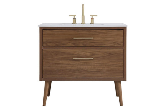 Elegant Furniture & Lighting - Boise 36 inch bathroom vanity in Walnut Brown - VF41036WB veiw 1