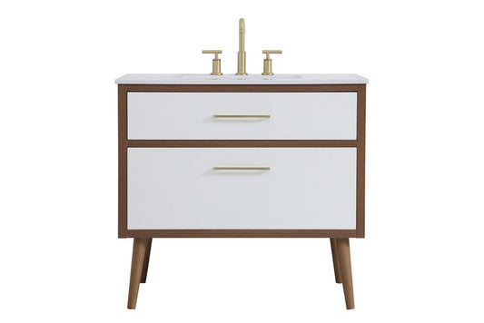 Elegant Furniture & Lighting - Boise 36 inch bathroom vanity in White - VF41036WH veiw 1