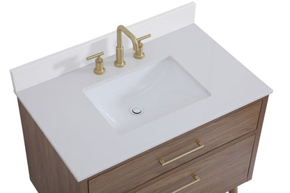 Elegant Furniture & Lighting - Boise 36 inch bathroom Vanity in Walnut Brown with Backsplash - VF41036WB-BS veiw 3