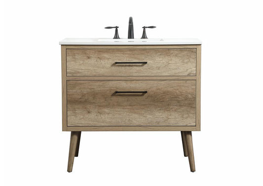 Elegant Furniture & Lighting - Boise 36 inch Single bathroom vanity in natural oak - VF41036NT veiw 1