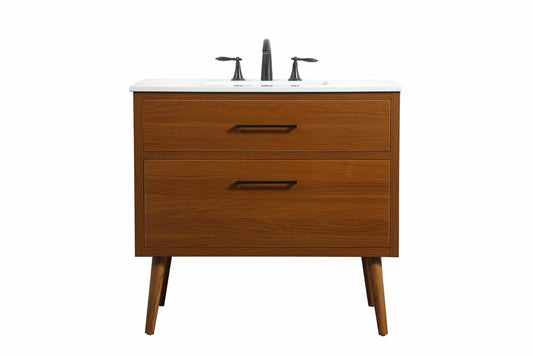 Elegant Furniture & Lighting - Boise 36 inch Single bathroom vanity in teak - VF41036MTK veiw 1